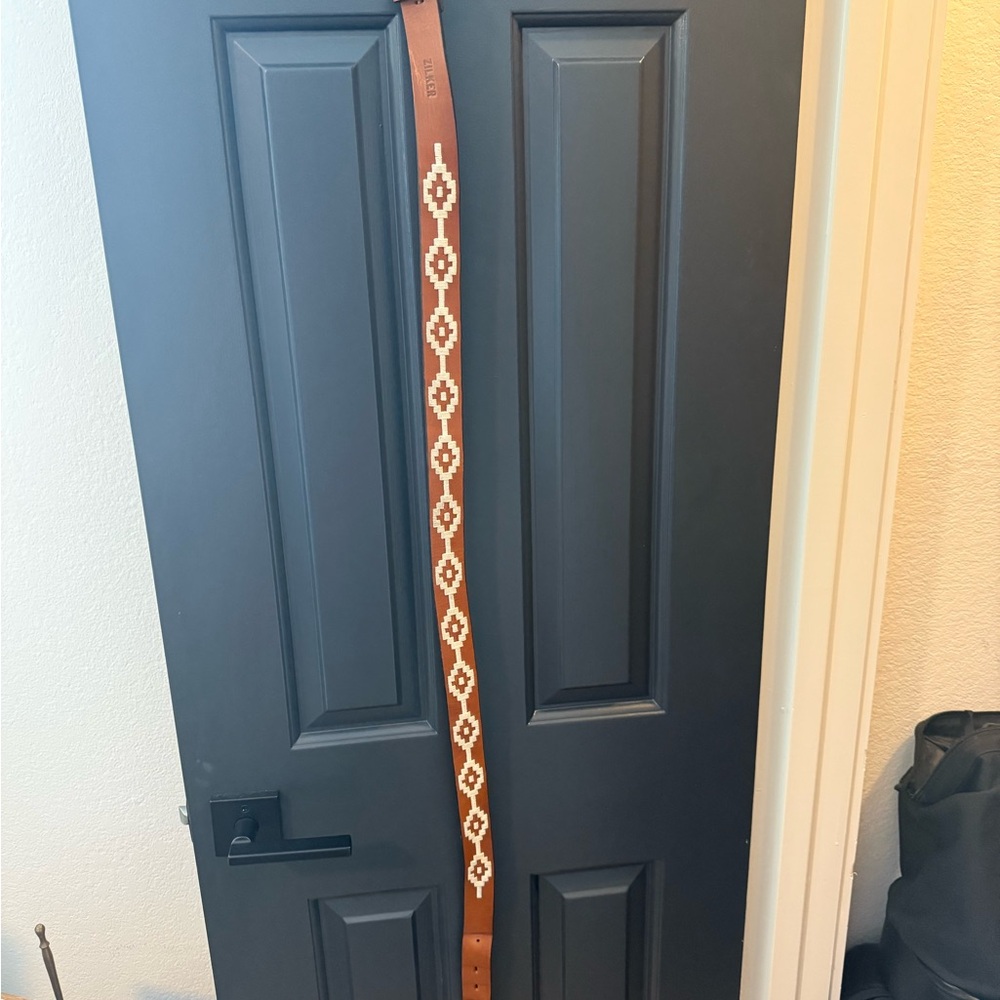 Brown Patterned Leather Belt